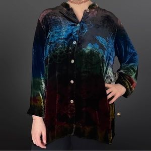 Rainbow velvet blouse - Citron [H3R]